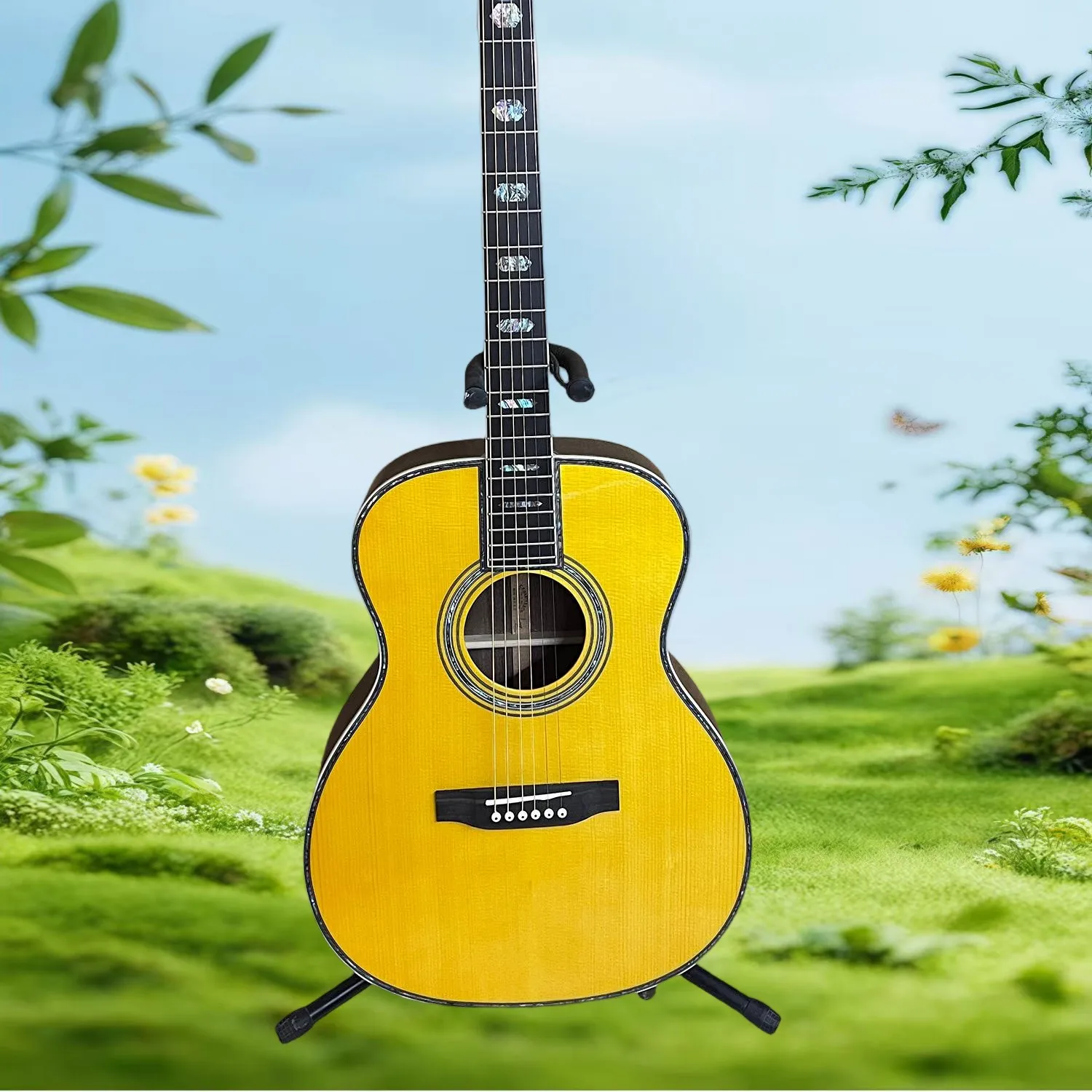 Solid Wood Top OM45 Series Wooden Gloss Acoustic Guitar Solid spruce top laminate rosewood back and side maple neck ebony fret
Solid Wood Top OM45 Series Wooden Gloss Acoustic Guitar Solid spruce top laminate rosewood back and side maple neck ebony fret