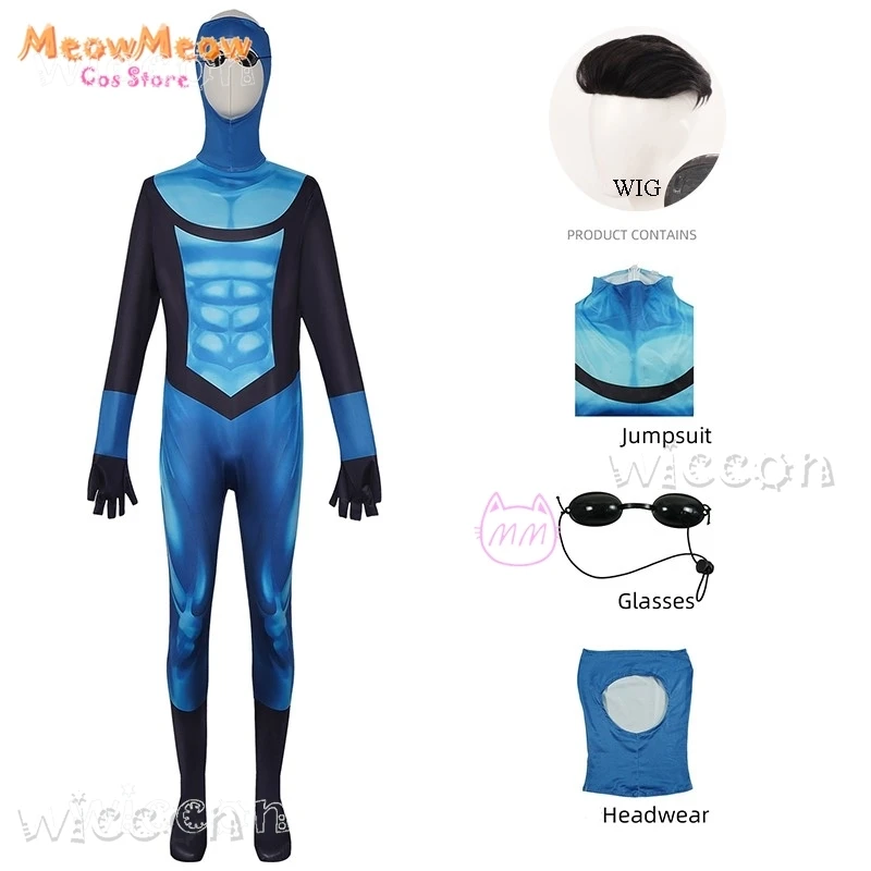 Комбинезон Invincible S3 Mark Grayson, синий боди, одежда для косплея супергероя, костюм Omni-man, аниме, Хэллоуин, мужской зентай
Комбинезон Invincible S3 Mark Grayson, синий боди, одежда для косплея супергероя, костюм Omni-man, аниме, Хэллоуин, мужской зентай