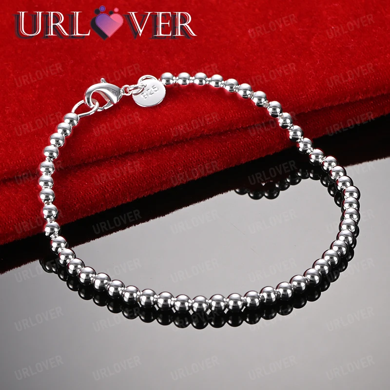 4mm Smooth Bead Chain 925 Sterling Silver Bracelets Lady Wedding Banquet Party Valentine's Day Accessories Birthday Gift Jewelry
4mm Smooth Bead Chain 925 Sterling Silver Bracelets Lady Wedding Banquet Party Valentine's Day Accessories Birthday Gift Jewelry