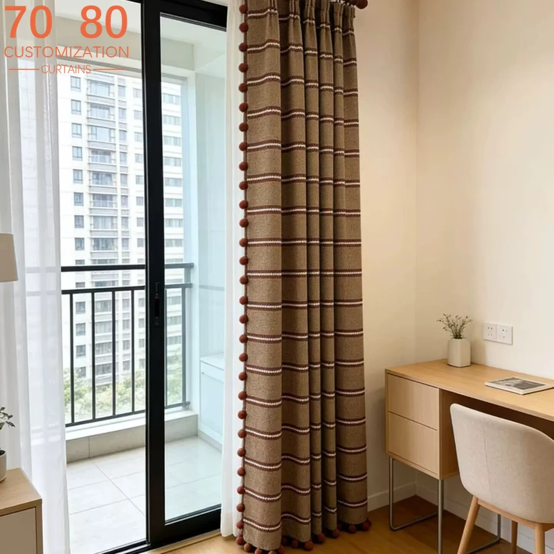American Retro Cotton and Linen Striped Red Brown Jacquard Curtains for Living Room Bedroom Balcony Custom Curtains Partition
American Retro Cotton and Linen Striped Red Brown Jacquard Curtains for Living Room Bedroom Balcony Custom Curtains Partition