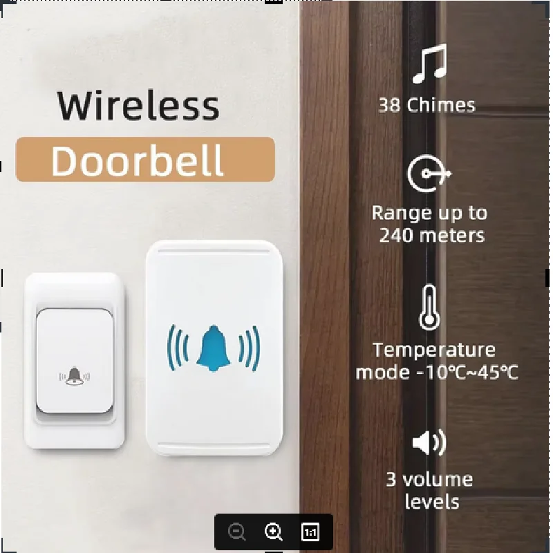 Remote Doorbell Doorbell Waterproof Easy Installation Door Bell with 38 Chimes 3 Volume Levels and 800Ft Range Home Doorbell
Remote Doorbell Doorbell Waterproof Easy Installation Door Bell with 38 Chimes 3 Volume Levels and 800Ft Range Home Doorbell