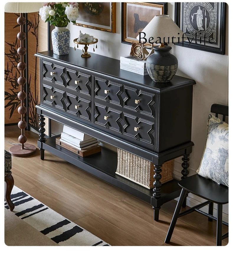 French black solid wood porch cabinet retro living room aisle antique chest cabinet partition cabinet screen against the wall st
French black solid wood porch cabinet retro living room aisle antique chest cabinet partition cabinet screen against the wall st