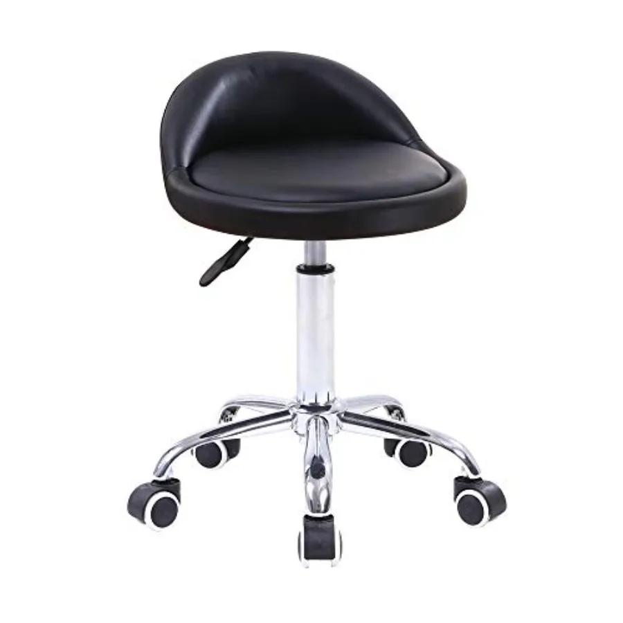 PU Leather Round Rolling Stool with Back Rest Height Adjustable Swivel Drafting Work SPA Task Chair with Wheels Black
PU Leather Round Rolling Stool with Back Rest Height Adjustable Swivel Drafting Work SPA Task Chair with Wheels Black