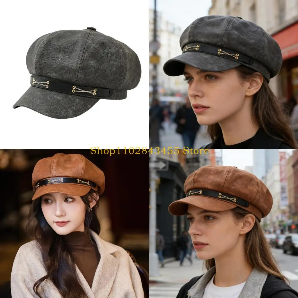 49MC Trendy French Elegant Painter Hat Oversized Fashion Decorative Chain Cabbie Hat for Outdoor Walk
49MC Trendy French Elegant Painter Hat Oversized Fashion Decorative Chain Cabbie Hat for Outdoor Walk