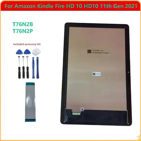 NEW For Amazxx Kindle Fire HD 10 HD10 11th Gen 2021 10.1" T76N2B T76N2P LCD Display Touch Screen Digitizer Glass Assembly Repair