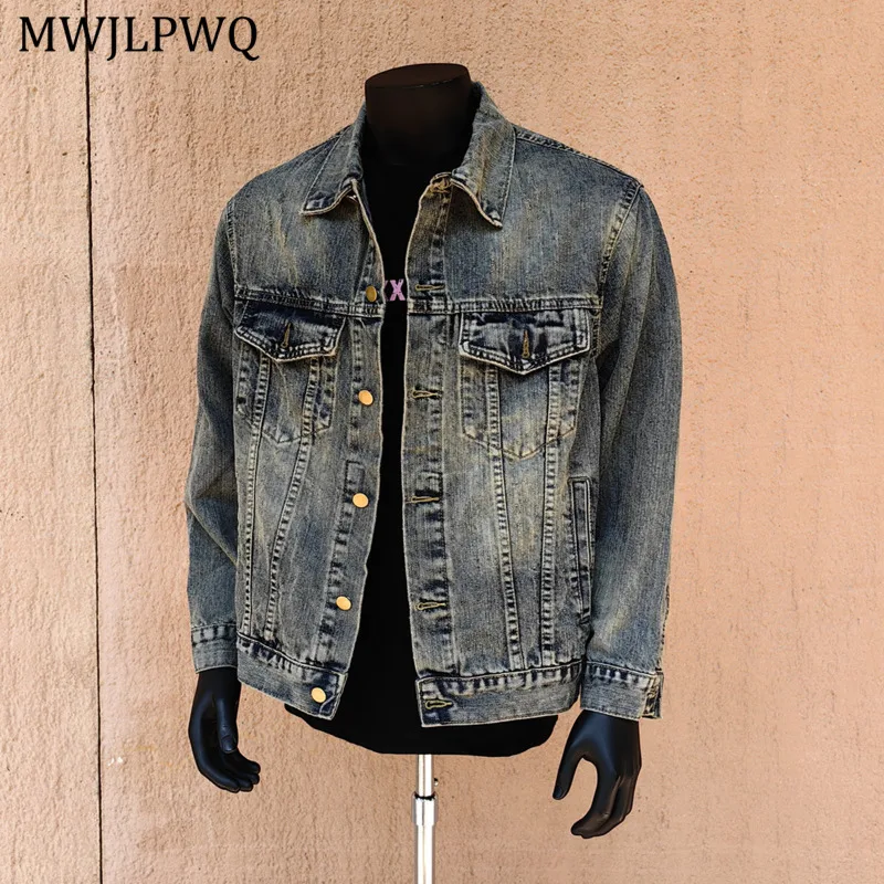 MWJLPWQ Washed Vintage Denim Jacket For Men Lapel Single Breasted Trendy Streetwear Loose Casual High-End Versatile Tops 11166
MWJLPWQ Washed Vintage Denim Jacket For Men Lapel Single Breasted Trendy Streetwear Loose Casual High-End Versatile Tops 11166