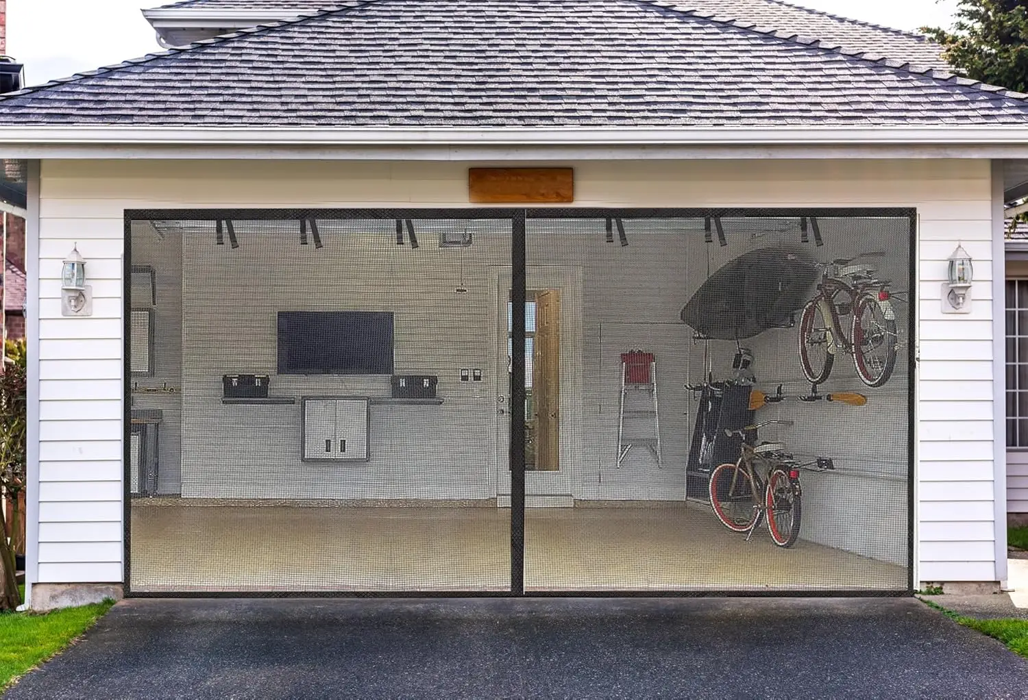 Garage Screen Doors for 2-Car Garage -16x7FT, Fiberglass 2300g/5.1 Lb Heavy Duty Magnetic Door Screen, Hands-Free with 6 Roll
Garage Screen Doors for 2-Car Garage -16x7FT, Fiberglass 2300g/5.1 Lb Heavy Duty Magnetic Door Screen, Hands-Free with 6 Roll