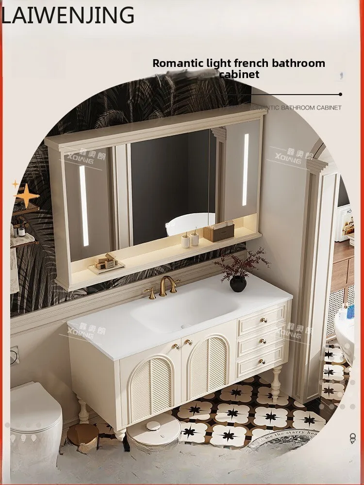 MJY oak French bathroom cabinet combination hand washbasin floor-to-ceiling bathroom cabinet
MJY oak French bathroom cabinet combination hand washbasin floor-to-ceiling bathroom cabinet