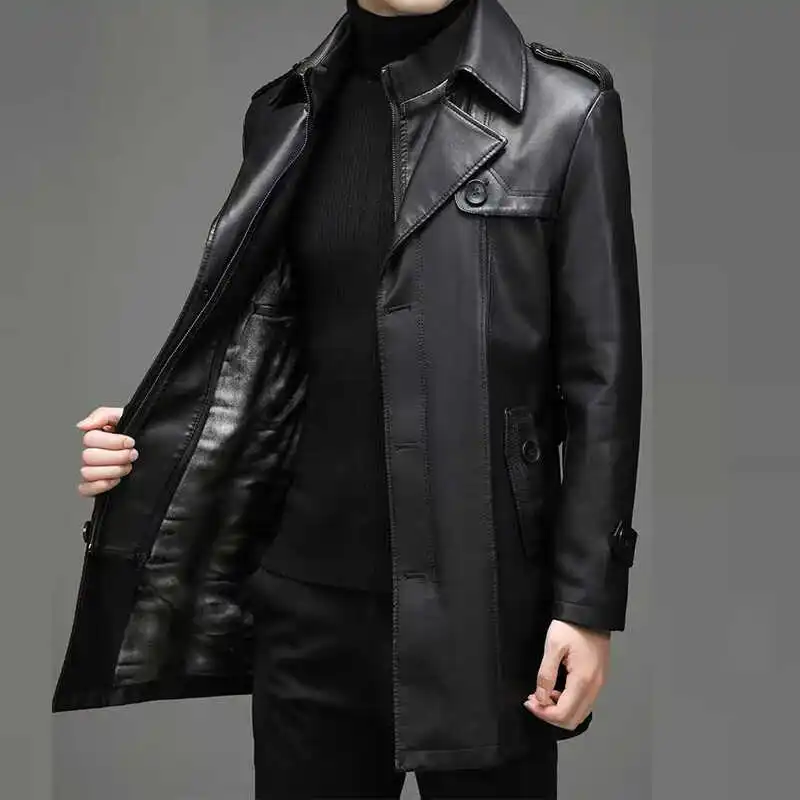 Новая мужская кожаная куртка-пальто 2025 года, свободного кроя, на одной пуговице, для делового стиля, весна-осень, повседневная одежда
Новая мужская кожаная куртка-пальто 2025 года, свободного кроя, на одной пуговице, для делового стиля, весна-осень, повседневная одежда