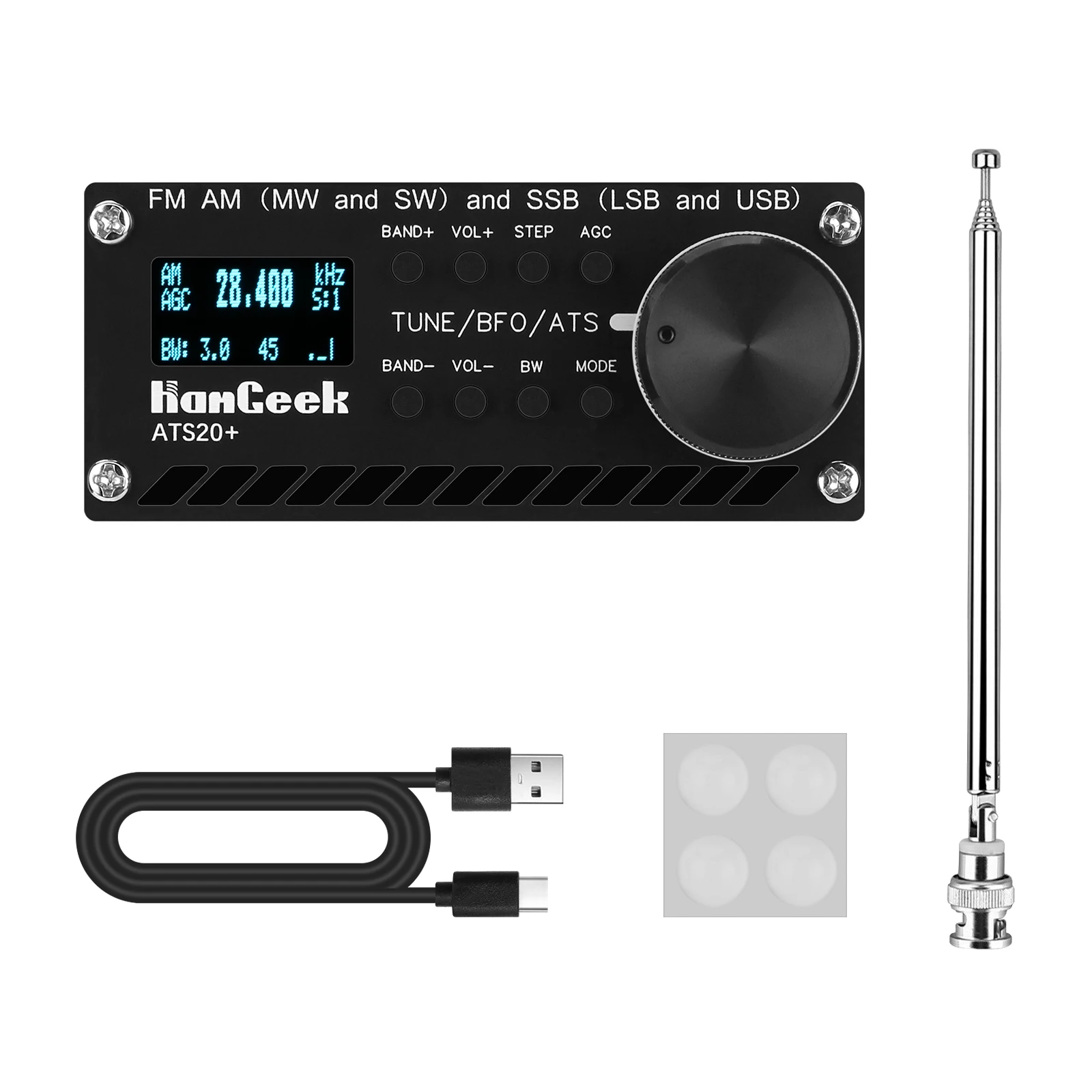 ATS-20+ Plus ATS20 V2 SI4732 R dio Приемник DSP SDR Приемник FM AM (MW и SW) и SSB (LSB и USB)
ATS-20+ Plus ATS20 V2 SI4732 R dio Приемник DSP SDR Приемник FM AM (MW и SW) и SSB (LSB и USB)