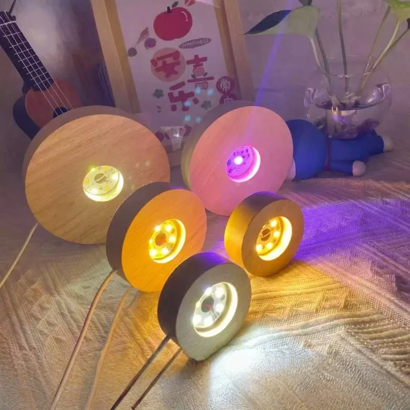 Round Wooden Luminous Lamp Base with Remote Control Usb Display Stand Multi-Color Lamp Holder Art Ornament Diy Children's Gifts
Round Wooden Luminous Lamp Base with Remote Control Usb Display Stand Multi-Color Lamp Holder Art Ornament Diy Children's Gifts