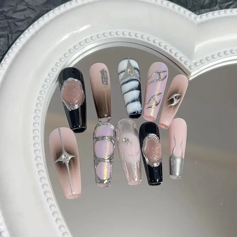10Pcs /Set False Nails Full Cover Fake Nail Press on Nails Diy Handmade Patch Removable Magic Mirror Gradient Aurora
10Pcs /Set False Nails Full Cover Fake Nail Press on Nails Diy Handmade Patch Removable Magic Mirror Gradient Aurora