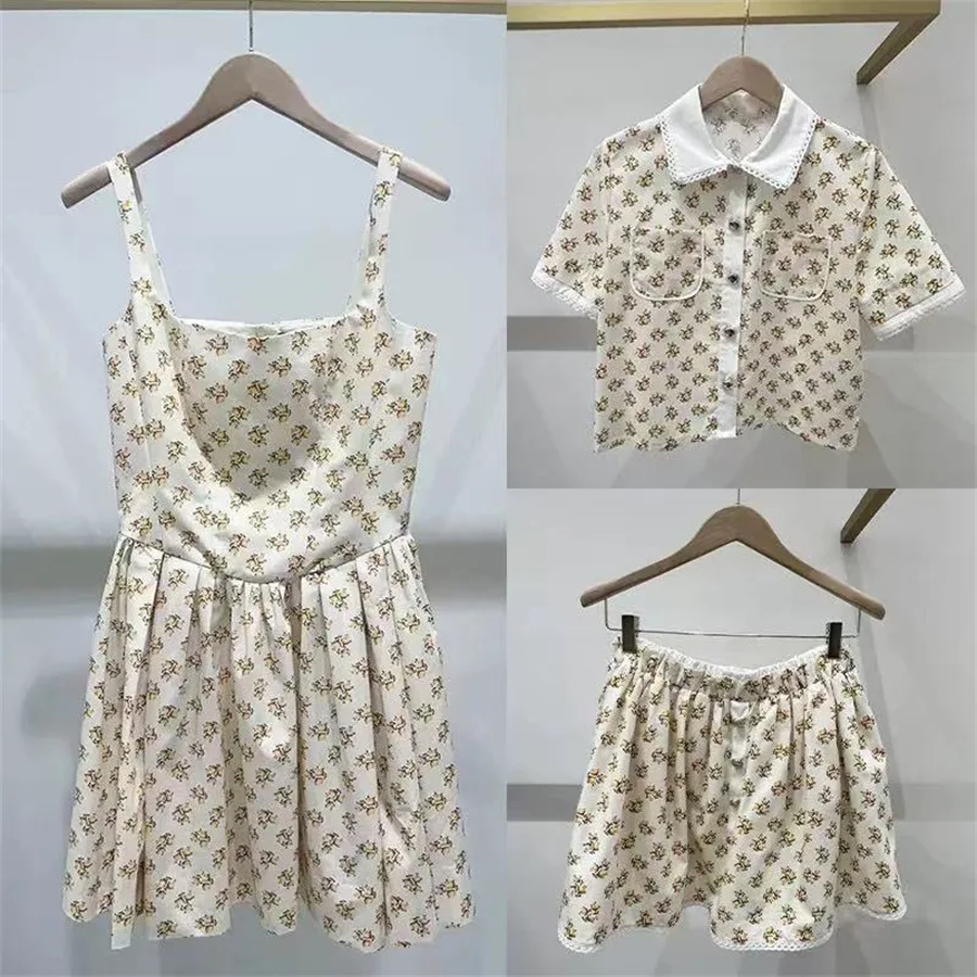 Floral Lace Trim Shirt Halter Waist Cinching Skirt Set Korean Style Casual Spring Summer Women's Fashion Ensemble
Floral Lace Trim Shirt Halter Waist Cinching Skirt Set Korean Style Casual Spring Summer Women's Fashion Ensemble