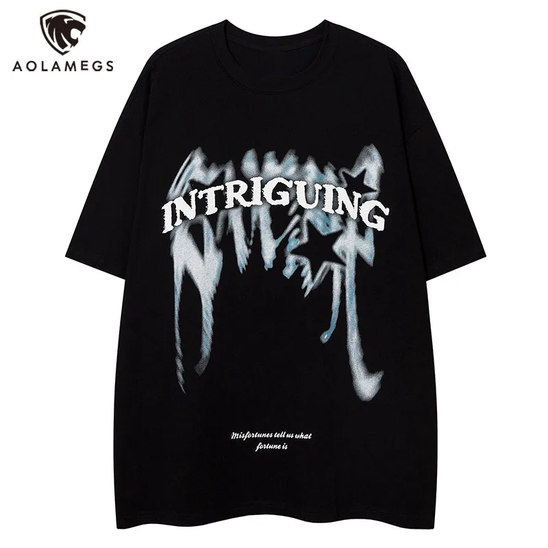 Aolamegs Men Short Sleeve T Shirts Star Letter Graphic T Shirt Harajuk Retro Hip Hop Oversized Tees Punk Loose Cotton Tops
Aolamegs Men Short Sleeve T Shirts Star Letter Graphic T Shirt Harajuk Retro Hip Hop Oversized Tees Punk Loose Cotton Tops