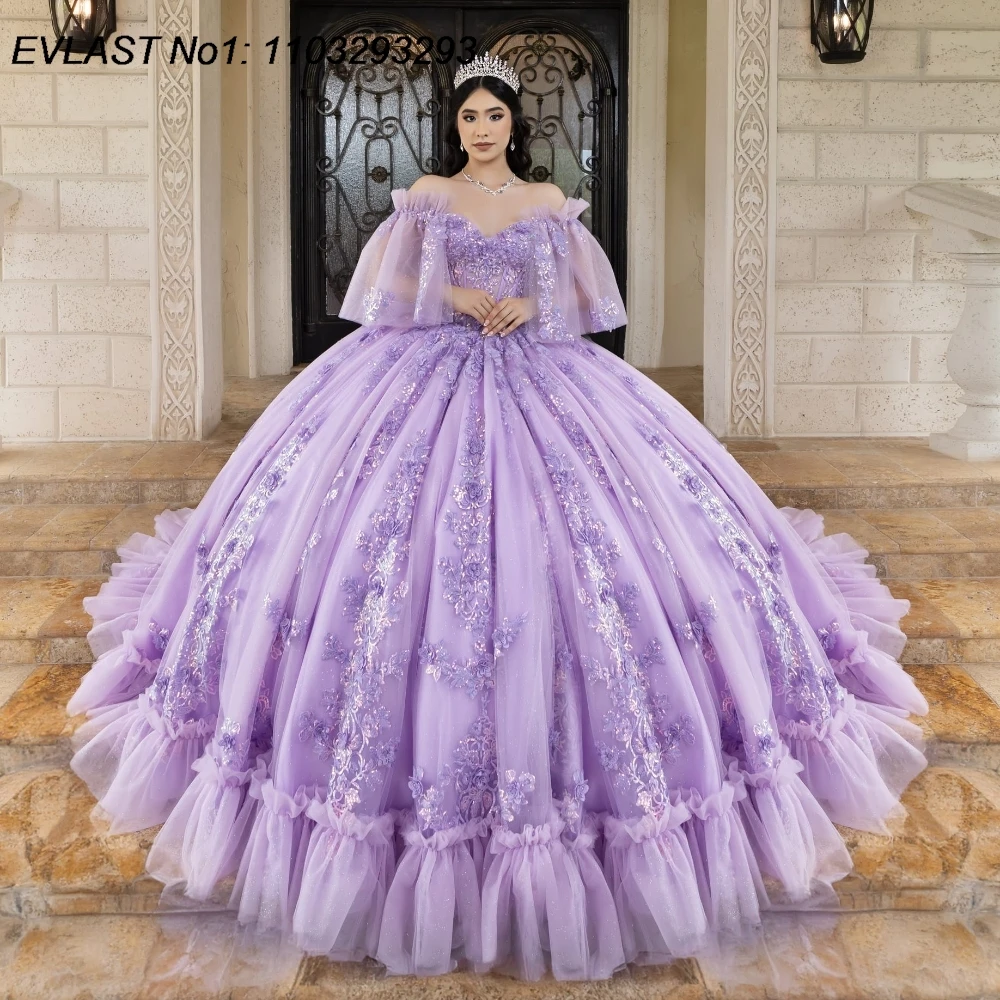 EVLAST Customized Lavender Quinceanera Dress Ball Gown Lace Applique Beads Bow Tiered Corset Sweet 16 Vestido De 15 Anos E1Q250
EVLAST Customized Lavender Quinceanera Dress Ball Gown Lace Applique Beads Bow Tiered Corset Sweet 16 Vestido De 15 Anos E1Q250