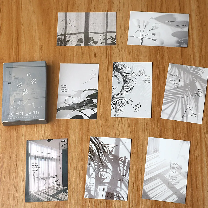 28PCS Light & Shadow LOMO Cards Black White Plant Shadow Photo Cards for Journal Decoration & Scrapbooking
28PCS Light & Shadow LOMO Cards Black White Plant Shadow Photo Cards for Journal Decoration & Scrapbooking
