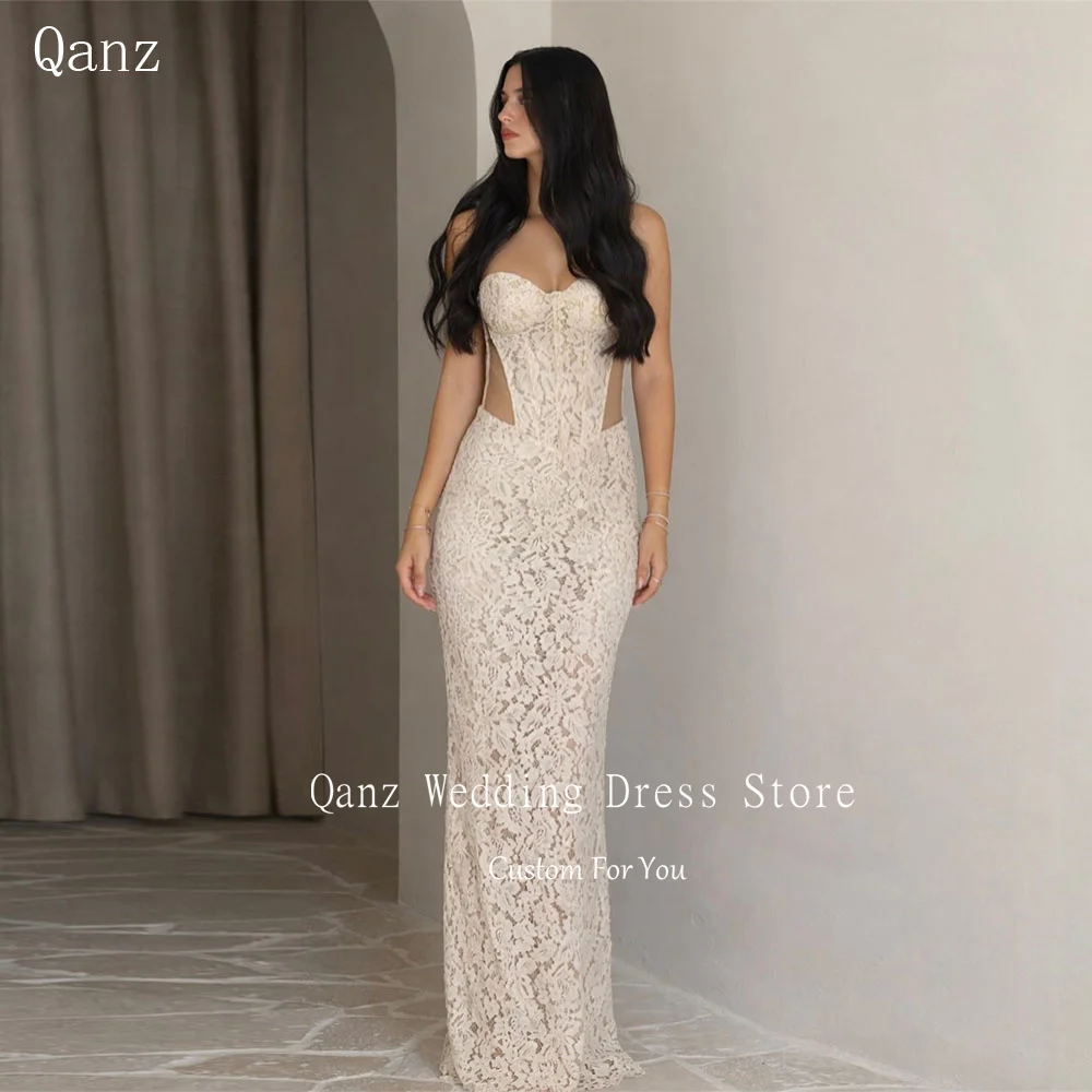 Qanz Charming Lace Appliques Wedding Dresses Mermaid Sweetheart Women Vestidos De Novia Sleeveless Robe De Mariée Customized
Qanz Charming Lace Appliques Wedding Dresses Mermaid Sweetheart Women Vestidos De Novia Sleeveless Robe De Mariée Customized