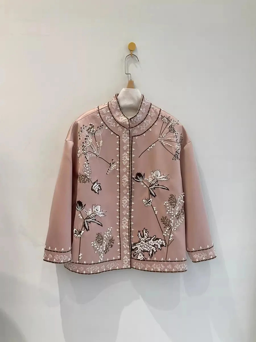 2026 New Arrival Chinese Style Women's Pink Coat Vintage Stand Collar Handmade Beading Embroidered Blue Jacket
2026 New Arrival Chinese Style Women's Pink Coat Vintage Stand Collar Handmade Beading Embroidered Blue Jacket