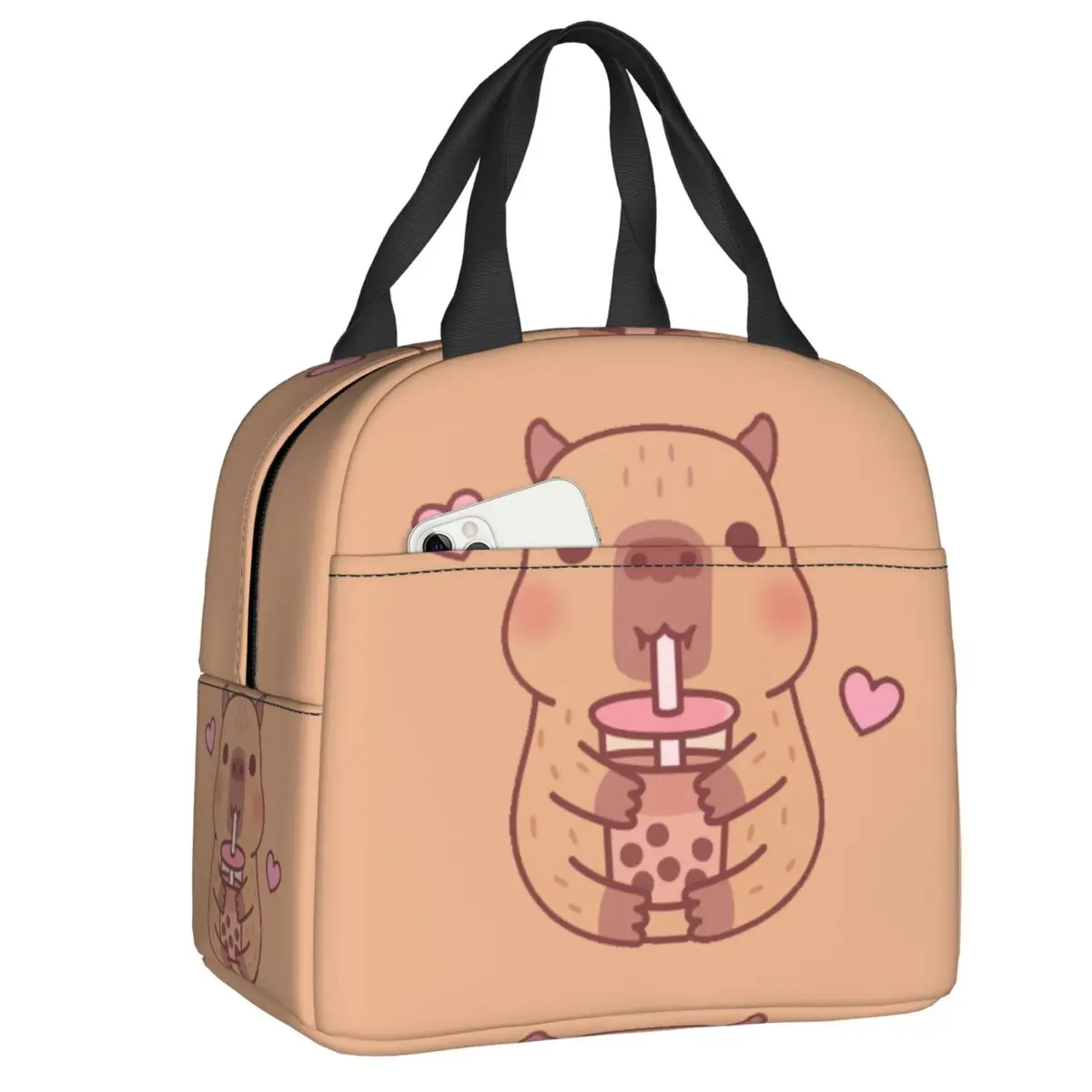 Многоразовая термосумка для обедов с милым дизайном капибары и баббл-чаем, многофункциональный ланч-бокс для женщин, для использования на улице
Многоразовая термосумка для обедов с милым дизайном капибары и баббл-чаем, многофункциональный ланч-бокс для женщин, для использования на улице
