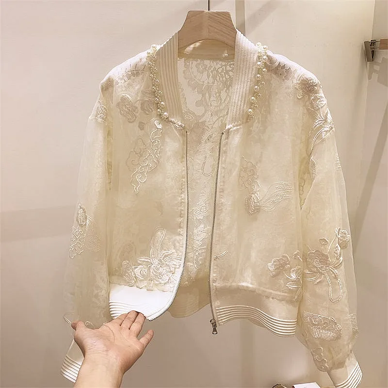 Luxury Elegant Women Spring Summer Floral Embroidery Pearls Beadings Long-Sleeved Baseball Short Jacket Short Coat NZ172
Luxury Elegant Women Spring Summer Floral Embroidery Pearls Beadings Long-Sleeved Baseball Short Jacket Short Coat NZ172