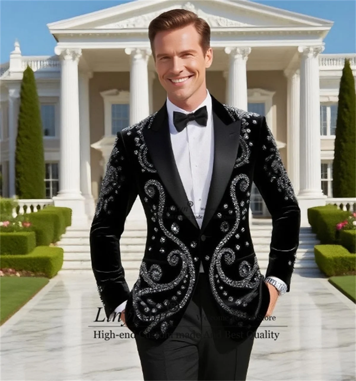 High End Diamond Beaded Men Suits 2 Piece Sets Wedding Groom Tuxedo Formal Slim Fit Male Prom Blazers Customized Costume Homme
High End Diamond Beaded Men Suits 2 Piece Sets Wedding Groom Tuxedo Formal Slim Fit Male Prom Blazers Customized Costume Homme