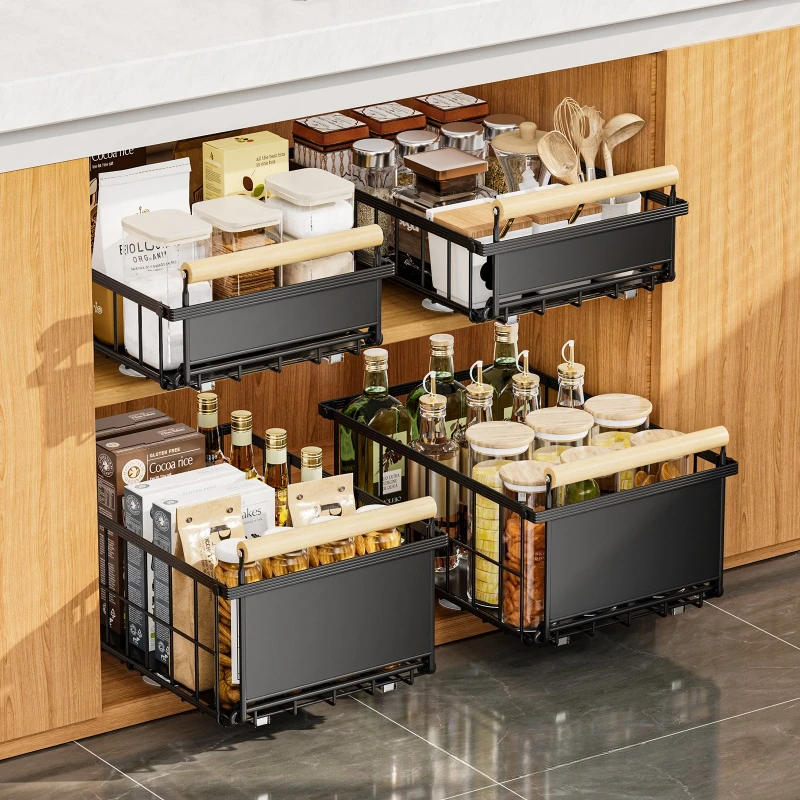 Durable Kitchen Lower Sink Shelf Drawer Pull Basket Snack Storage Basket Striped Foldable Cabinet Pull-up Shelf
Durable Kitchen Lower Sink Shelf Drawer Pull Basket Snack Storage Basket Striped Foldable Cabinet Pull-up Shelf