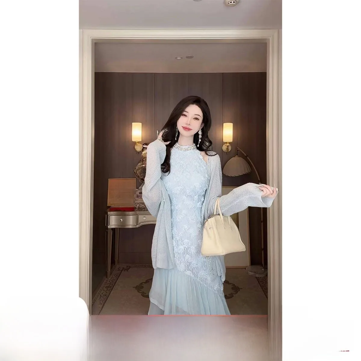 Sy Summer New Faionable Pearled Knitted Long Sve Open Cardigan Women's Outerwear Versatile Sweet Sle V-ne Loose Fit
Sy Summer New Faionable Pearled Knitted Long Sve Open Cardigan Women's Outerwear Versatile Sweet Sle V-ne Loose Fit