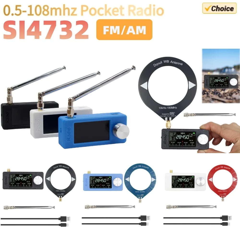 SI4732 0.5-108mhz Mini Pocket Radio 1.9-inch IPS Color Screen Portable All Band Radio Receiver with Antenna LSB USB AM FM FM/AM
SI4732 0.5-108mhz Mini Pocket Radio 1.9-inch IPS Color Screen Portable All Band Radio Receiver with Antenna LSB USB AM FM FM/AM