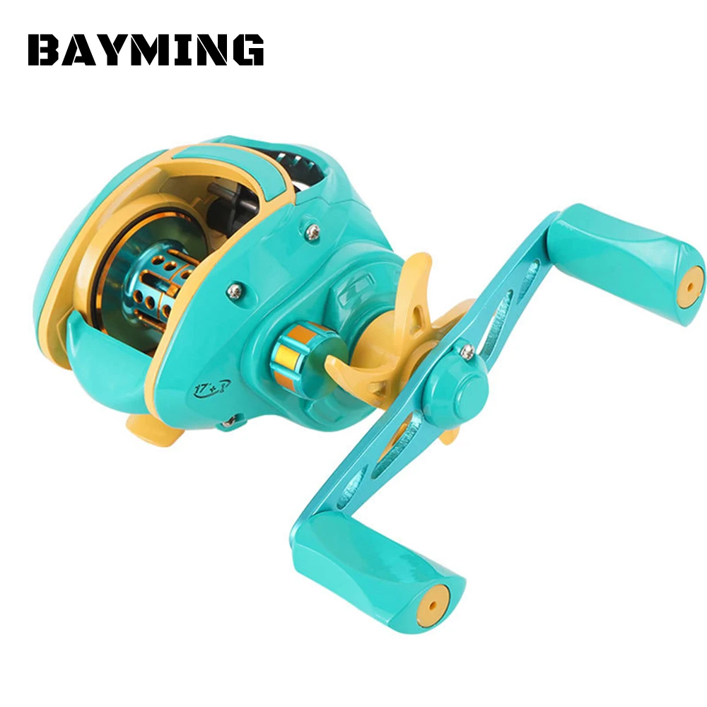 Macaron Baitcasting Reel 17+1BB - 7.2:1 Gear Ratio, 10kg Drag with N48 Magnetic Brake & Ceramic Line Guide for Long Casting
Macaron Baitcasting Reel 17+1BB - 7.2:1 Gear Ratio, 10kg Drag with N48 Magnetic Brake & Ceramic Line Guide for Long Casting