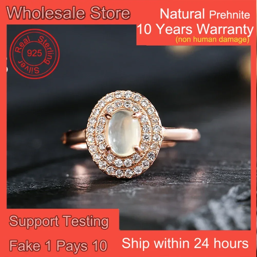 100% Natural Prehnite Gems Ring 925 Sterling Silver Wedding Bands 2-Layers Zircon inlaid Adjustable Women's Jewelry Gifts
100% Natural Prehnite Gems Ring 925 Sterling Silver Wedding Bands 2-Layers Zircon inlaid Adjustable Women's Jewelry Gifts