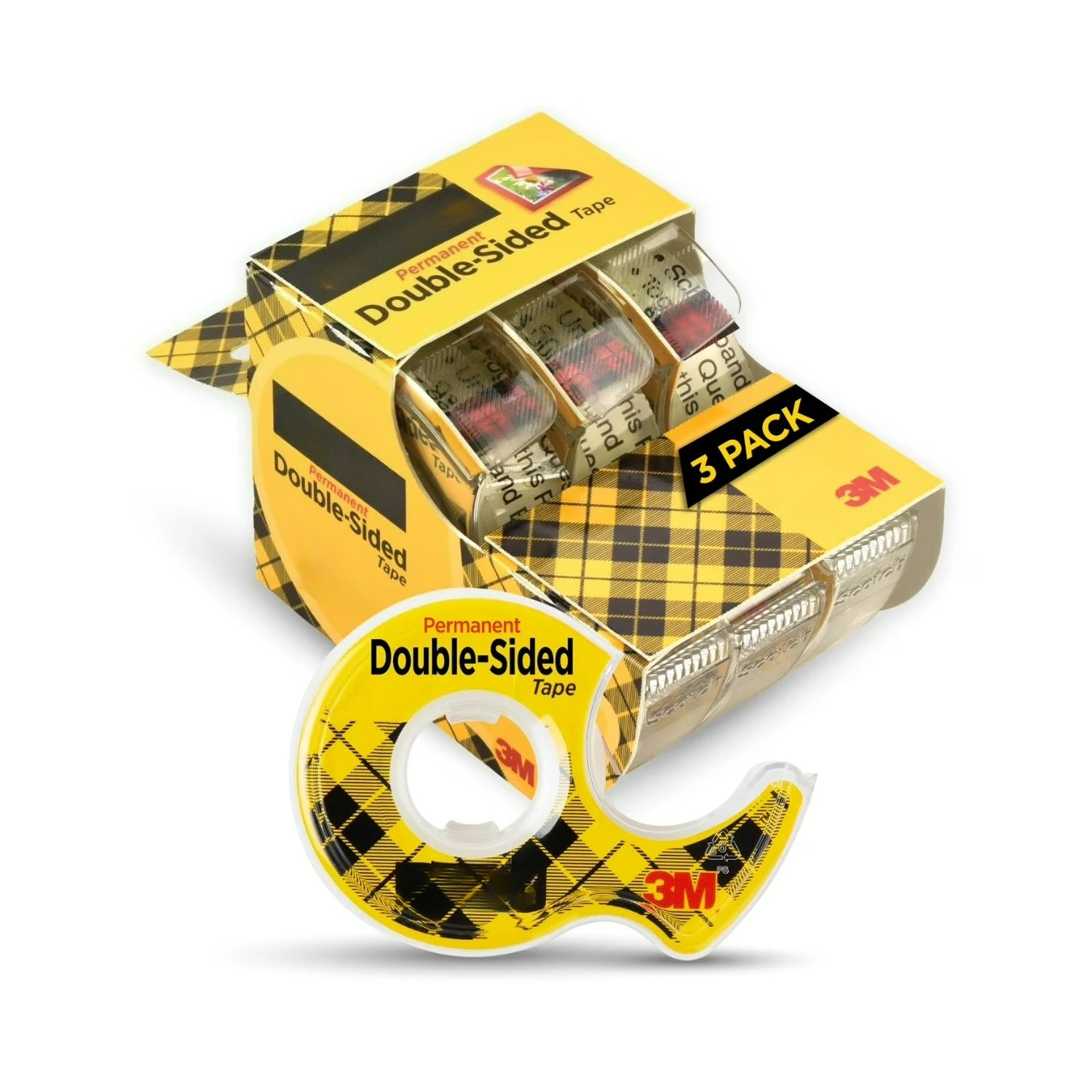 Double-Sided Tape Dispenser, Clear, 1/2 in. x 250 in., 3 Dispensers
Double-Sided Tape Dispenser, Clear, 1/2 in. x 250 in., 3 Dispensers