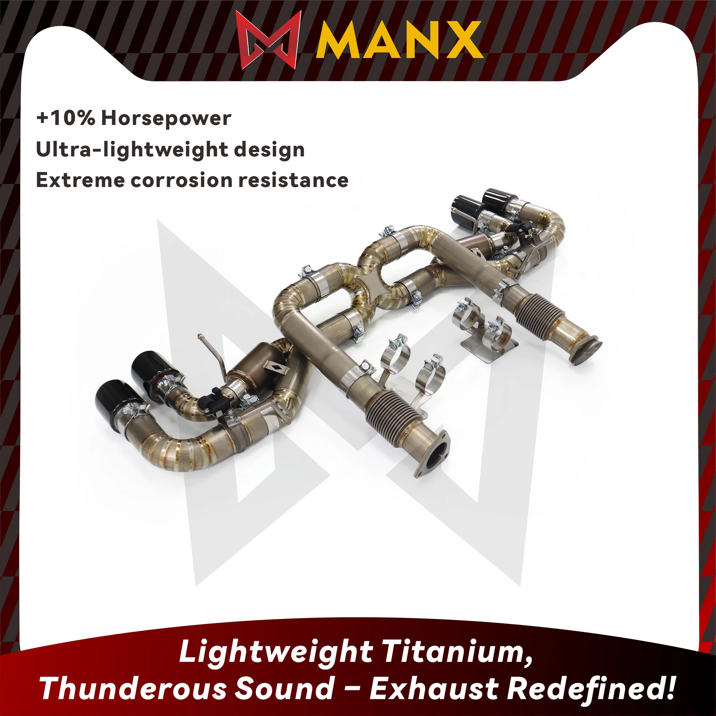 Lightweight MANX Titanium Exhaust For Corvette C8 Catback Deep Sport Sound +10% Horsepower Easy Install Electronic Valves Tips
Lightweight MANX Titanium Exhaust For Corvette C8 Catback Deep Sport Sound +10% Horsepower Easy Install Electronic Valves Tips