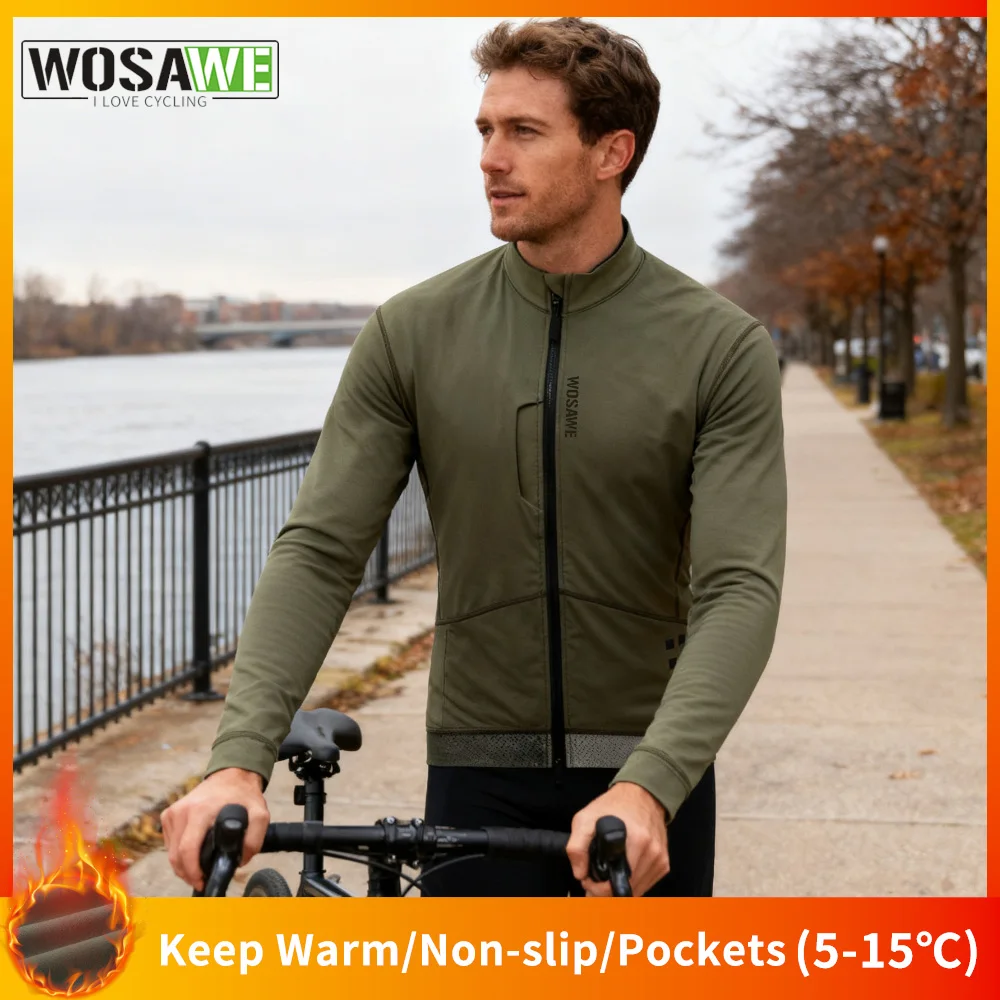 WOSAWE Men Cycling Jacket Autumn Winter Thermal Fleece Coats Windproof Bicycle Clothing MTB Sports Jackets with 2 way YKK Zipper
WOSAWE Men Cycling Jacket Autumn Winter Thermal Fleece Coats Windproof Bicycle Clothing MTB Sports Jackets with 2 way YKK Zipper