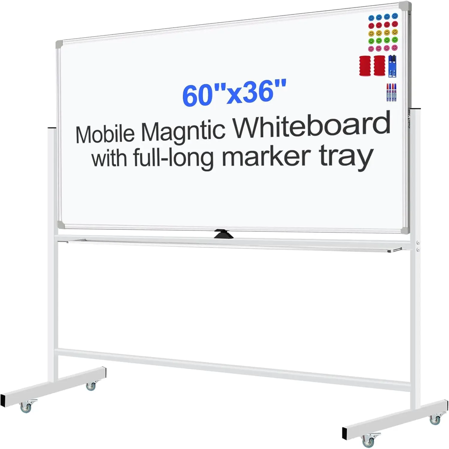 60x36 Double-Sided Magnetic Whiteboard with Stand, Portable Rolling Board for Office and Home Use
60x36 Double-Sided Magnetic Whiteboard with Stand, Portable Rolling Board for Office and Home Use