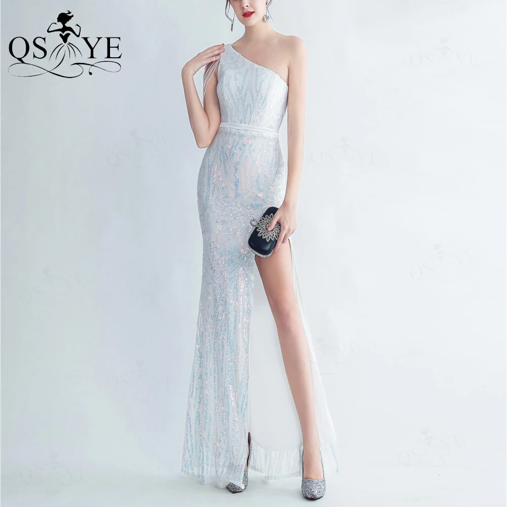 Sparkle White One Shoulder Wedding Dresses Pattern Sequin Bridal Gown Split Beading Straps Pattern Lace Formal Bride Dress 2023
Sparkle White One Shoulder Wedding Dresses Pattern Sequin Bridal Gown Split Beading Straps Pattern Lace Formal Bride Dress 2023