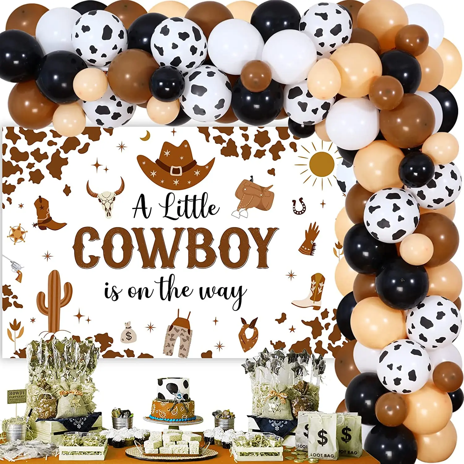 Cowboy Baby Shower Decorations A Little Cowboy Is on The Way Backdrop Brown Balloon Garland Western Cowboy Baby Shower Supplies
Cowboy Baby Shower Decorations A Little Cowboy Is on The Way Backdrop Brown Balloon Garland Western Cowboy Baby Shower Supplies