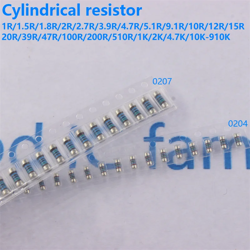 0204 0207 Resistors 1R/2.2R/4.7R/10R/20R/22R/30R/33R/47R/100R/1K/10K/22K-910K Wafer Resistors Chip Color Ring Resistors
0204 0207 Resistors 1R/2.2R/4.7R/10R/20R/22R/30R/33R/47R/100R/1K/10K/22K-910K Wafer Resistors Chip Color Ring Resistors