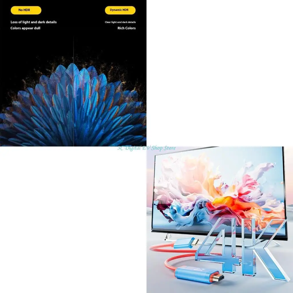 Кабель-преобразователь E74D 4K, 144 Гц, ABS-кабель, оптимизированный для игровых консолей
Кабель-преобразователь E74D 4K, 144 Гц, ABS-кабель, оптимизированный для игровых консолей