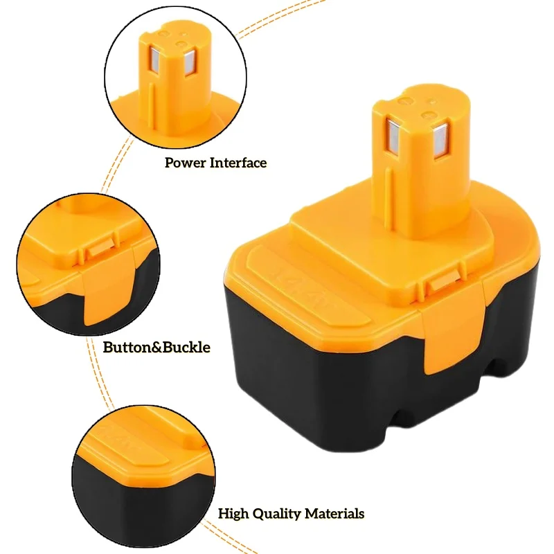 14.4V Battery for Ryobi CTH1442 HP1441 CDL1442 HP1442MK2 FL1400 Lectric Drills Electric Screwdrivers
14.4V Battery for Ryobi CTH1442 HP1441 CDL1442 HP1442MK2 FL1400 Lectric Drills Electric Screwdrivers