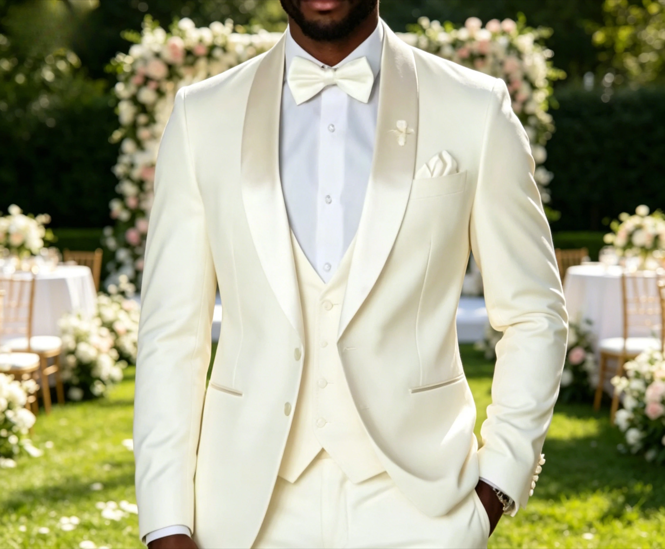 Men's Ivory Suit Set with Satin Shawl Lapel Elegant Single Breasted Attire for Groom Wedding Party Formal Male Suit 3 Piece
Men's Ivory Suit Set with Satin Shawl Lapel Elegant Single Breasted Attire for Groom Wedding Party Formal Male Suit 3 Piece