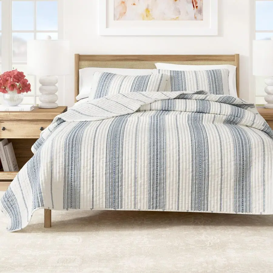 Покрывало Queen Size из 100% хлопка, уютное, джинсового синего цвета, предварительно стираное, с геометрическим узором и стежкой
Покрывало Queen Size из 100% хлопка, уютное, джинсового синего цвета, предварительно стираное, с геометрическим узором и стежкой