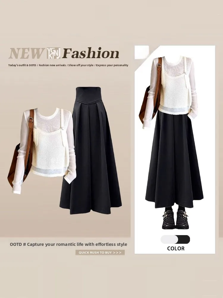 Slimming High Waist Long Sleeve Women's Two-Piece Set Korean Minimalist Style Midi Skirt Fashionable Summer Outfit Combo
Slimming High Waist Long Sleeve Women's Two-Piece Set Korean Minimalist Style Midi Skirt Fashionable Summer Outfit Combo
