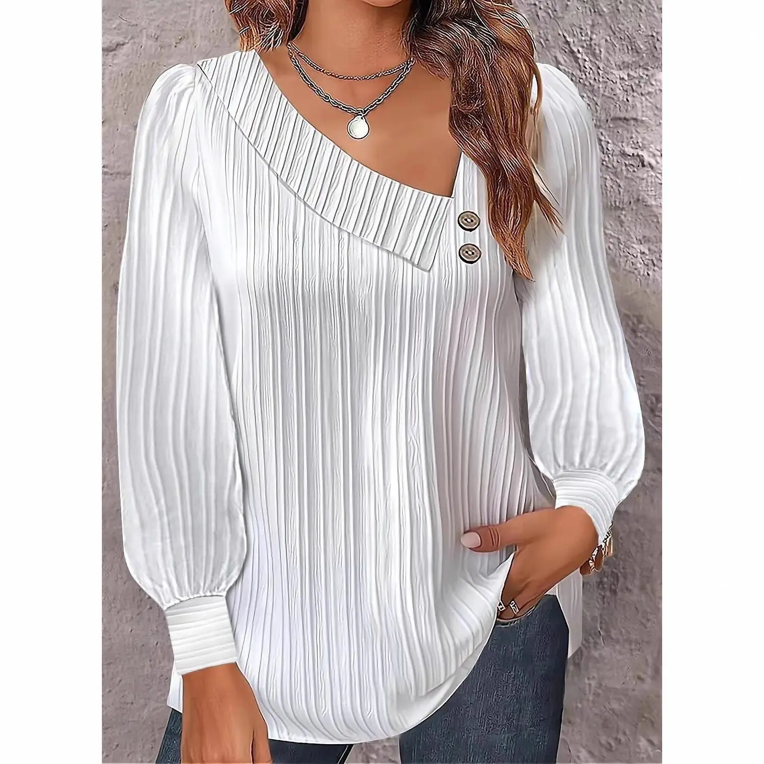 Women's Long Sleeve Shirt Commute Style Striped Pattern Non-Shrinking Fabric Regular Sleeve Other 100% Material Women's Shirt
Women's Long Sleeve Shirt Commute Style Striped Pattern Non-Shrinking Fabric Regular Sleeve Other 100% Material Women's Shirt