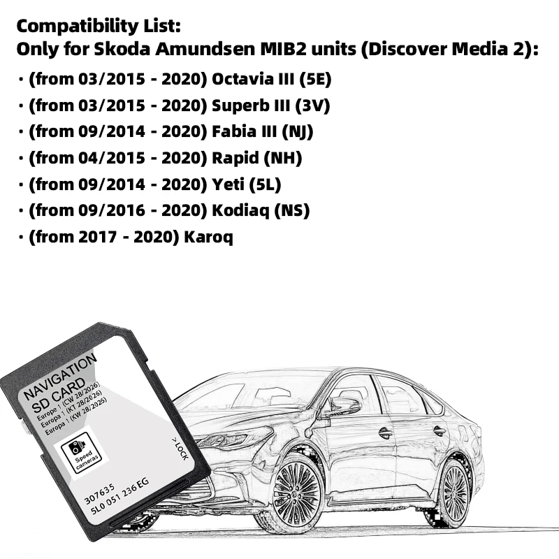 32GB for Skoda Octavia Yeti Kodiaq Car Amundsen MIB2 Gen2 SD Card Europe 2026 Discover Media with Anti Fog Reaview
32GB for Skoda Octavia Yeti Kodiaq Car Amundsen MIB2 Gen2 SD Card Europe 2026 Discover Media with Anti Fog Reaview