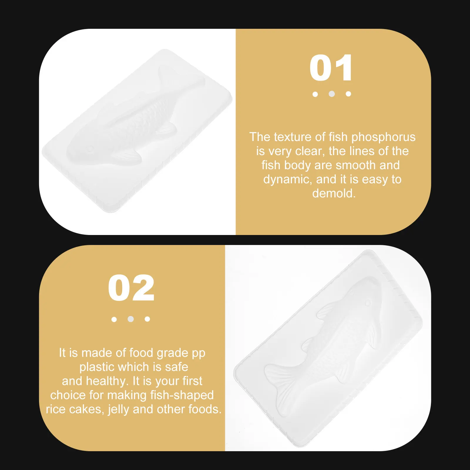 3Pcs Fish Shape Jelly Mold Premium Nonstick Baking Mold for DIY Rice Cake Chocolate Creative Kitchen Supply Baking Accessory
3Pcs Fish Shape Jelly Mold Premium Nonstick Baking Mold for DIY Rice Cake Chocolate Creative Kitchen Supply Baking Accessory