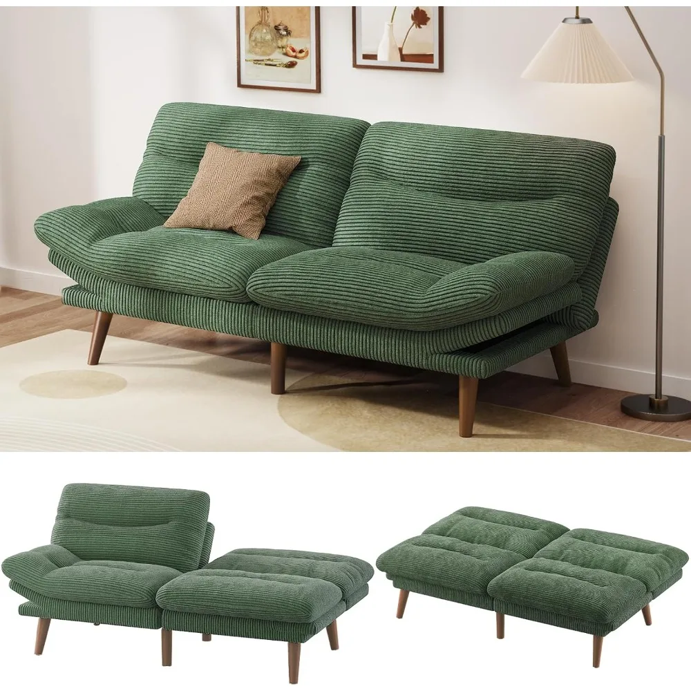 Convertible Futon Sofa Couch, Corduroy Futon with Adjustable Backrest and Armrests, Futon Sofa Bed for Small Apartments
Convertible Futon Sofa Couch, Corduroy Futon with Adjustable Backrest and Armrests, Futon Sofa Bed for Small Apartments