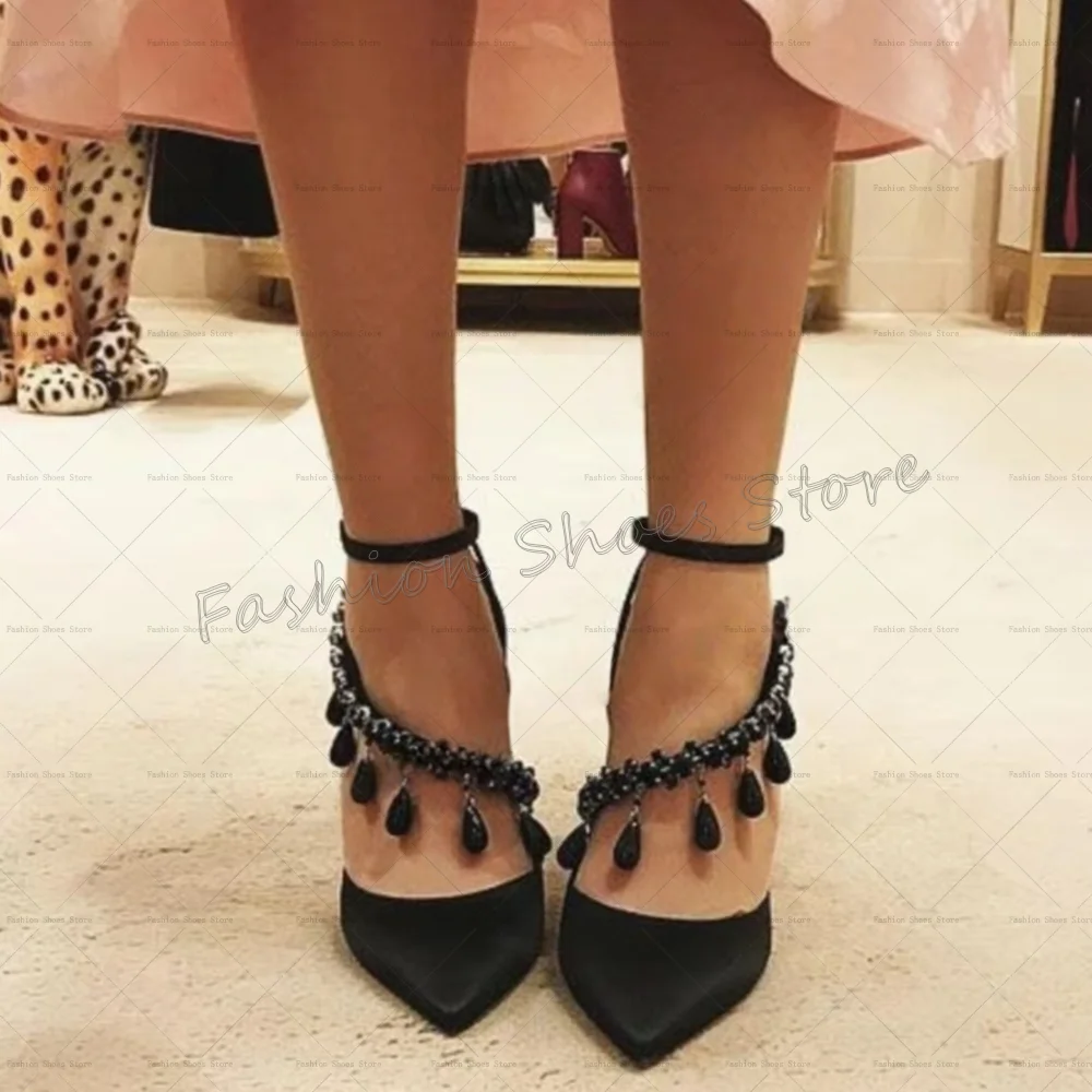 Black Satin Crystal Back Strap Pumps Shallow Pointed Toe Shoes for Women Thin High Heels Party Shoes 2025 New Zapatos Para Mujer
Black Satin Crystal Back Strap Pumps Shallow Pointed Toe Shoes for Women Thin High Heels Party Shoes 2025 New Zapatos Para Mujer
