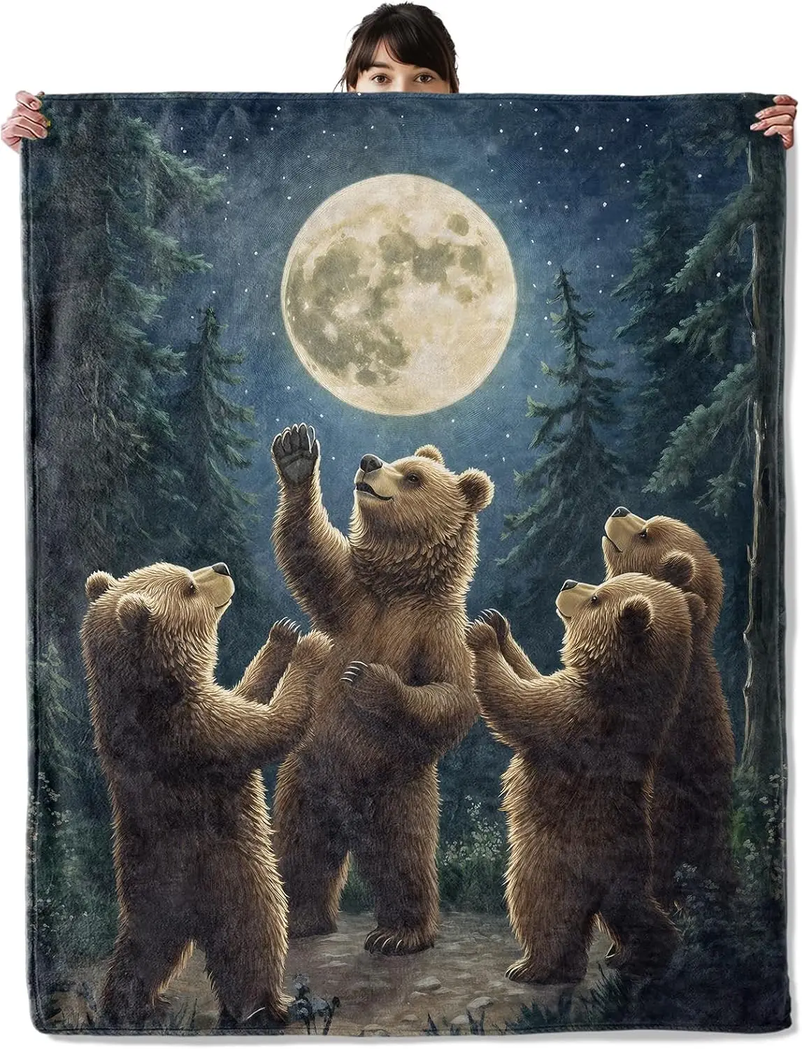 Woodland Bear Family Moon Night Forest Tapestry Blanket Throw Rustic Nature Art Home Decor Gift Cozy Aesthetic
Woodland Bear Family Moon Night Forest Tapestry Blanket Throw Rustic Nature Art Home Decor Gift Cozy Aesthetic