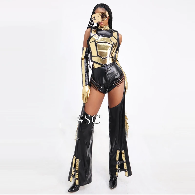 Одежда для танцев на пилоне в техническом стиле, женская золотая кожаная одежда для бара, ночного клуба DS DJ Gogo, костюм для выступления на сцене, одежда для рейва XS9572
Одежда для танцев на пилоне в техническом стиле, женская золотая кожаная одежда для бара, ночного клуба DS DJ Gogo, костюм для выступления на сцене, одежда для рейва XS9572
