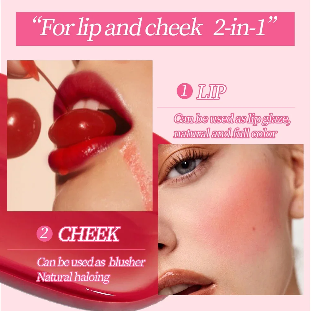 QIBEST Mirror Lip Glaze Water Lipgloss Sexy Red Lip Tint Liquid Lipstick Long-lasting Moisturizing Natural Beauty Lips Cosmetics